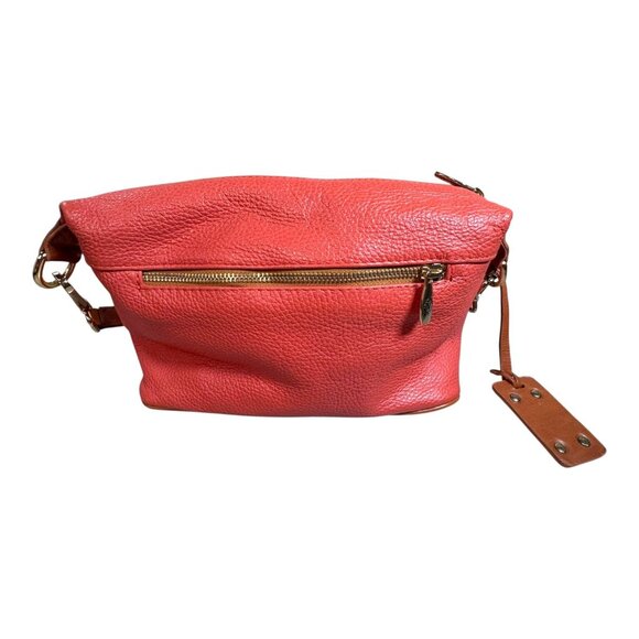 Valentina Italia Coral Peach Pink Leather Shoulder Bag With Adjustable Strap SEE - Picture 15 of 16